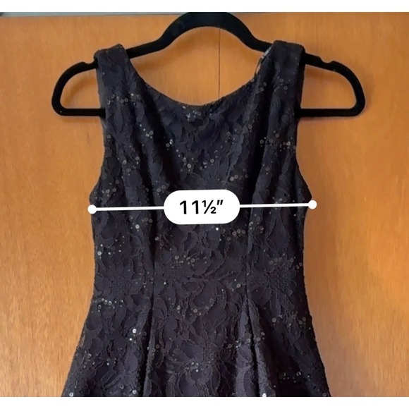 B. Darlin Womens Dress Sz 5/6 Black Lace Sequin Whimsigoth Fairy LBD Y2K Grunge - Picture 8 of 10